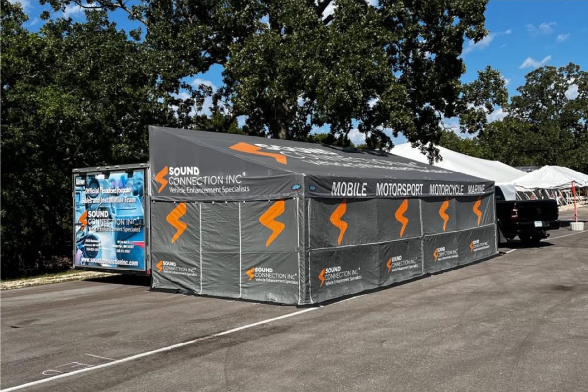 Sound Connection mobile motorsport vendor trailer awning
