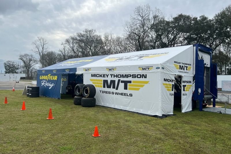 Mickey Thompson Tires and Wheels display and hospitality awning by DMP